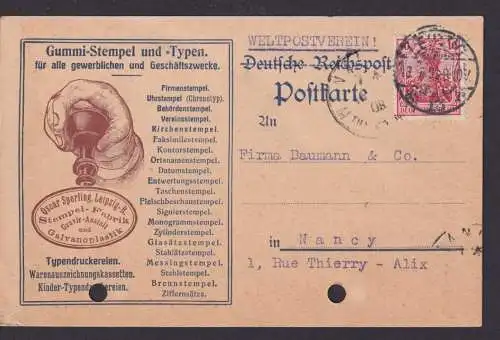 Perfin Lochung Privatlochung Deutsches Reich Leipzig Oscar Sperling OS Stempel