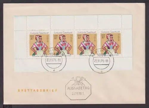 Briefmarken Deutschland DDR Brief Block 1971 Sorbische Tanztracht