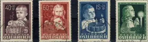 Briefmarken Österreich 929-932 Kinderfürsorge 1949 Luxus gestempelt KatWert 85,-