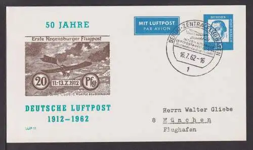 Flugpost airmail Berlin Privatganzsache Deutsche schöner SST Berlin Luftpost -