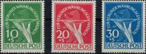 Berlin Währungsgeschädigte 68-70 Ausgabe 1949 Luxus postfrisch MNH KatWert 350,-