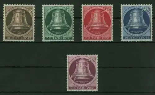 Berlin Glocke 75-79 Klöppel links 1951 Luxus postfrisch MNH Kat.-Wert 100,00