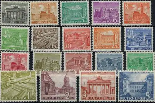 Berlin 42-60 Bauten komplett Luxus postfrisch MNH Kat-W 770,00 Top ein FA würde