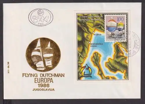 Briefmarken Jugoslavien Europa Brief Block 1986 Flying Dutchman