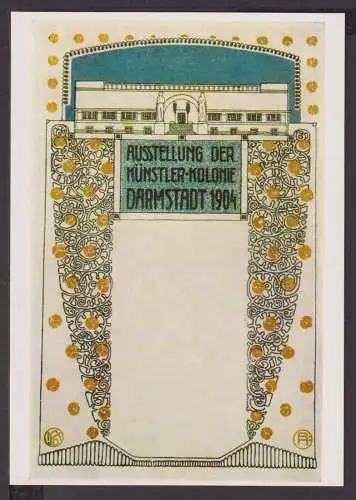 Jugendstil Art Nouveau Künstler Ansichtskarte Darmstadt 1904 Ausstellung