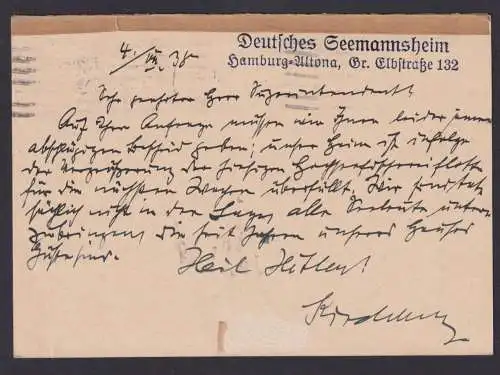 Deutsches Reich Postkarte Hamburg selt. SST SA Reichswettkämpfe Kronshagen Kiel