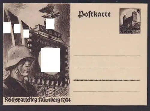 Deutsches Reich Propaganda Ganzsache Nürnberg 1934