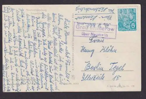 Briefmarken DDR Landpoststempel Groß Nemerow über Neustrelitz auf Ansichtskarte