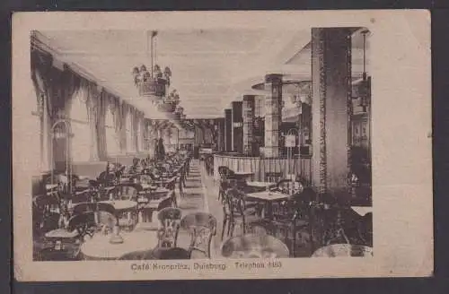 Ansichtskarte Duisburg NRW Cafe Kronprinz 1818 Feldpost Illowa Russland