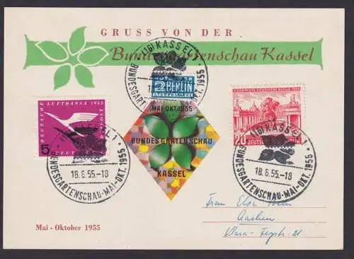 Bund Kassel Bundesgartenschau Oktober 1955 Blumen Flora Aachen inter. SST auf