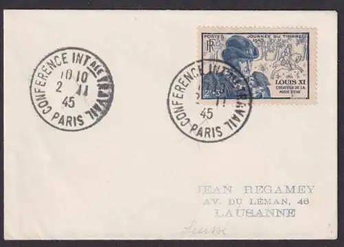 Frankreich kleiner Damenbrief Tag der Briefmarke Philatelie Paris Lausanne SST