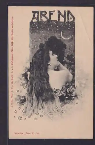 Ansichtskarte tolle Jugendstil Art Nouveau Künstlerkarte Abend Erotik Verlag