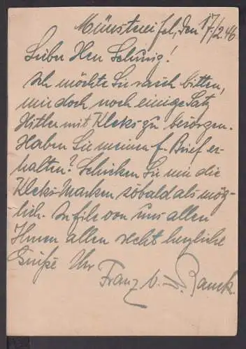 Münstereifel All. Besetzung in die Russische Zone Ganzsache 6 Rpf. bezahlt