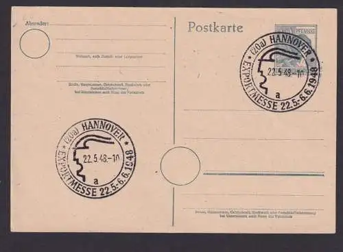 Briefmarken All. Besetzung Gemeinschaft Ganzsache SST Hannover Exportmesse 1948