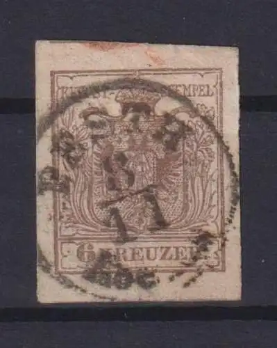 Briefmarken Österreich 4 6 Kreuzer braun Kaiserreich Ausgabe 1850 Wappen