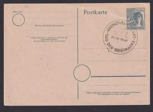 All. Besetzung Gemeinschaft Ganzsache Philatelie Hannover Tag der Briefmarke
