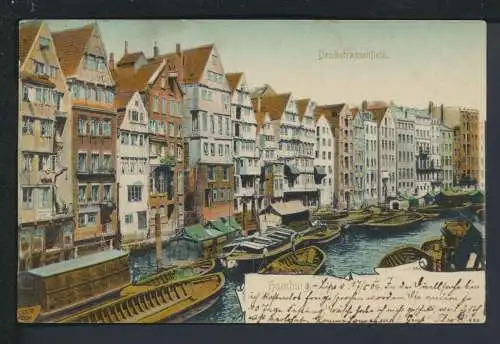 Ansichtskarte Hamburg Deichstrassenfleet 1904 Leipzig Sachsen Waldenburg