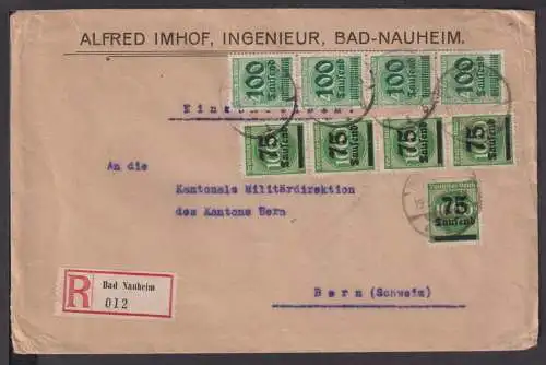 Deutsches Reich Zensur Infla Auslands R Brief itaktes Paier Siegel Bad Nauheim