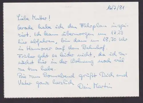 Briefmarken Bund Privatganzsache Burgen & Schlösser Göttingen 1. Bayerische