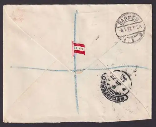 Briefmarken Barbados R Brief MIF R.L.O. Kolonialsiegel Wuppertal Barmen