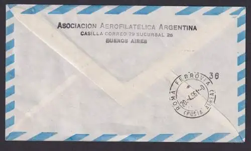 Flugpost Brief Air Mail Argentinien Alitalia nach Jena DDR schöner Beleg via Rom