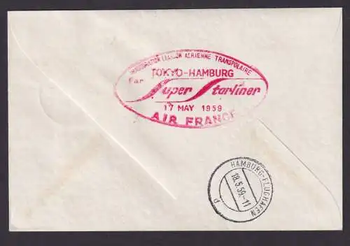 Flugpost Brief Air Mail Air france 1. Postflug Tokio Japan Nordpol Hamburg sehr