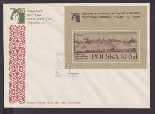 Briefmarken Polen Europa Brief Block 1973 Briefmarken Ausstellung Poznan