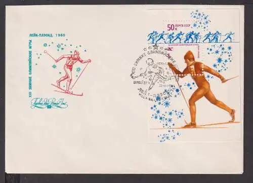 Sport Olympia Briefmarken Russland Europa Brief Block 1980 Olymiade Skilanglauf