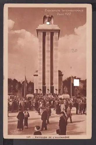 Selt. Propaganda Ansichtskarte Paris Frankreich Weltausstellung 1937 Deutscher