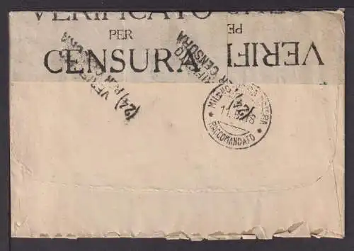 Italien Zensur R Auslandsbrief Brief Paris Frankreich