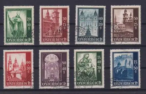 Österreich 885-892 gestempelt Wiederaufbau Salzburger Dom 1948 Kat.-Wert 25,00