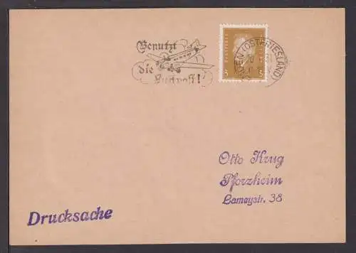 Flugpost airmail Deutsches Reich Brief Masch.SST Emden Benutzt Luftpost PK 1931