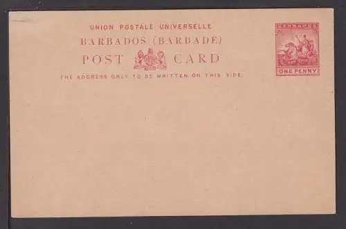 Karibik Barbados Ganzsache postcard 1 Penny rot