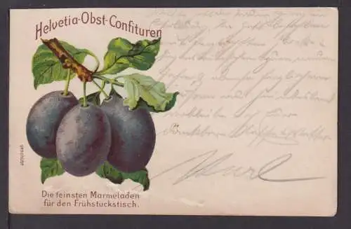 Ansichtskarte Reklame Helvetia Obst Confituren Feldpost 1915 Erzkausen Hessen