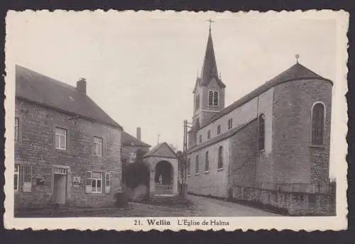 Ansichtskarte Wellin Belgien Kirche Cafe