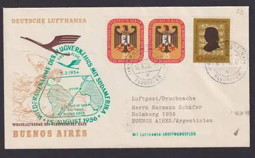 Bund Brief Flugpost Airmail Frankfurt Main Buenos Aires Argentinien Block