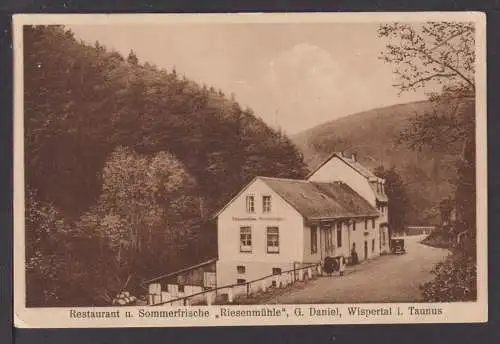 Ansichtskarte Restaurant Riesenmühle im Wispertal Taunus Hessen