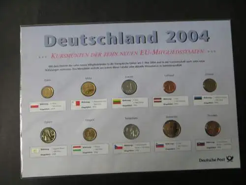 Münzen DEUTSCHLAND 2004 KURSMÜNZEN DER NEUEN EU MITGLIEDSSTAATEN STEMPELGLANZ