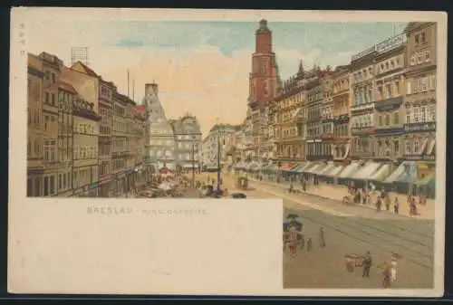 Ansichtskarte Breslau Schlesien Ostgebiete Litho Ring Ostseite