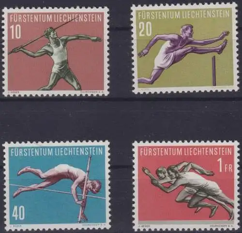 Liechtenstein 342-345 Sport 1956 Luxus postfrisch Kat.-Wert 38,00