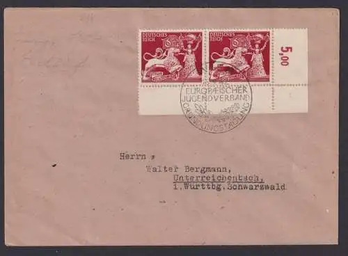 Ostmark Österreich Wien Deutsches Reich Bogenecke Eckrand MEF 816 inter. SST