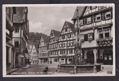 Ansichtskarte Urach Baden Württemberg Rathaus Marktbrunnen Historische