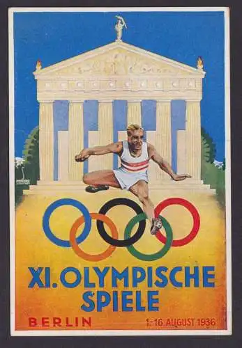 Berlin Ansichtskarte Deutsches Reich Sport Anlass XI. Olympische Spiele 1936