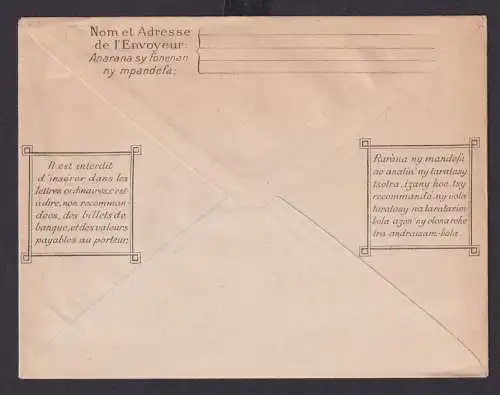 Madagaskar Brief Ganzsache Bild Umschlag 50 cent grün postal stationery