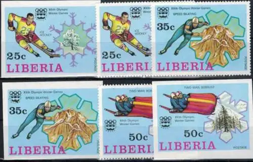 Afrika Liberia 980-985 A+B Block 79 A+B Olympia Sport Innsbruck Satz- u. Block