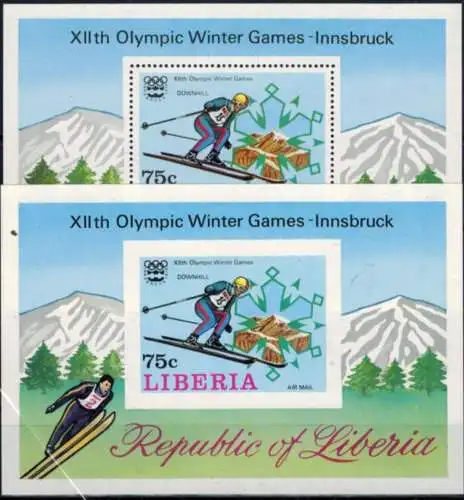 Afrika Liberia 980-985 A+B Block 79 A+B Olympia Sport Innsbruck Satz- u. Block