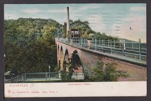 Ansichtskarte Wiesbaden Hessen Nerobergbahn Talfahrt 1914