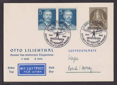 Flugpost airmail Berlin Privatganzsache Glocke Berlin Schöneberg Otto Lilienthal