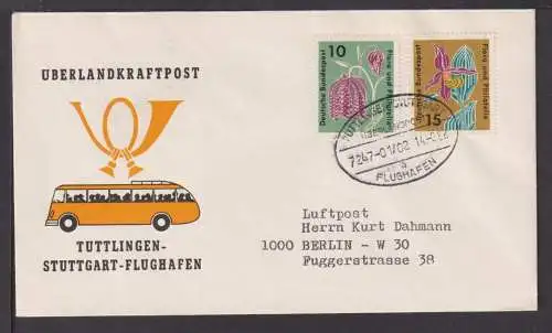 Überlandkraftpost Flugpost airmail Bund Brief SST Tuttlingen Stuttgart Flughafen