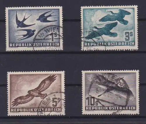 Flugpost Österreich 984-987 gestempelt Vögel 1953 komplett KatWert 300,00